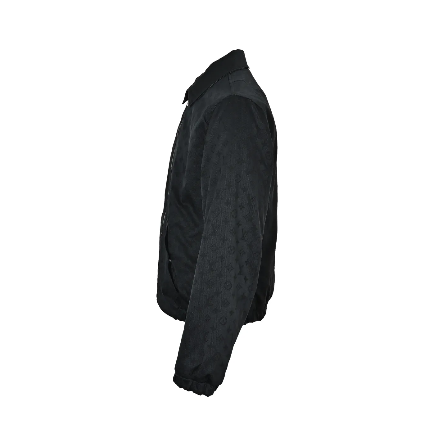 Louis Vuitton/Louis Vuitton checkerboard leather collar double-sided belted jacket